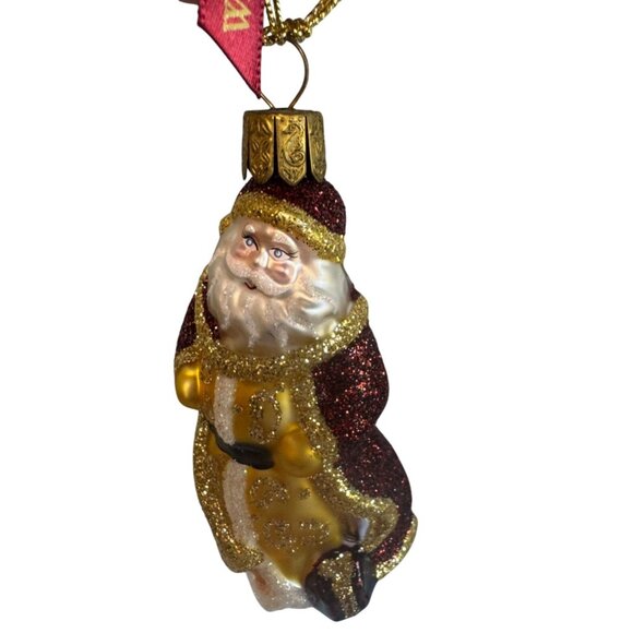Waterford Holiday Heirlooms Santa Ornaments Set Of 3 Glass 3 1/2 Boxed - Picture 7 of 8